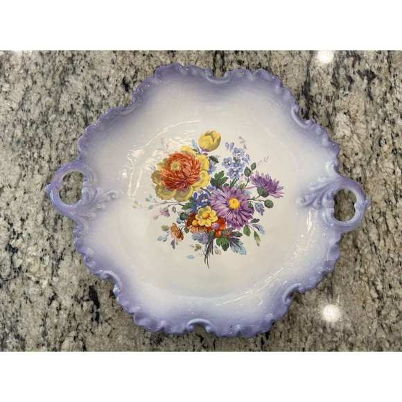 Scalloped Serving Plate with Handles - Picture 1 of 5